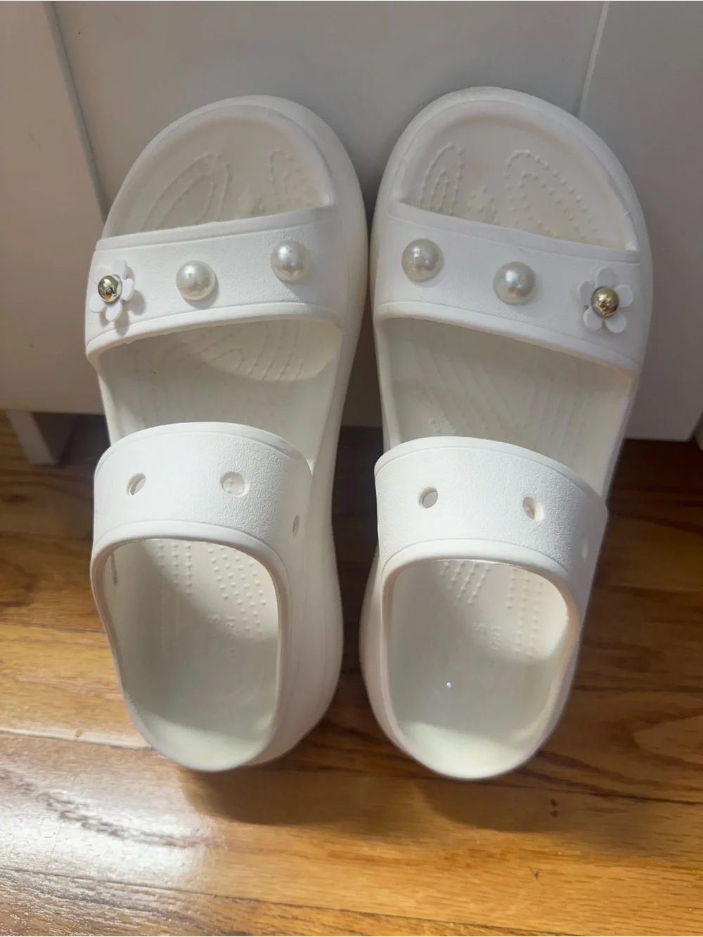 CROCS Women's white Platform Slide Sandals